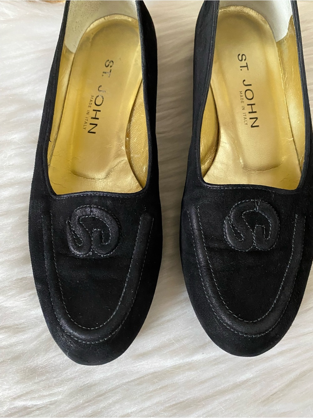 St John Vintage Black Suede Loafers - Picture 2 of 13